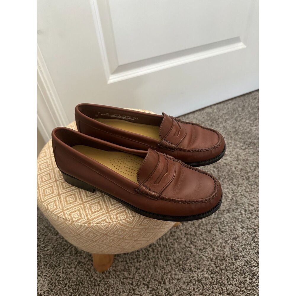 G.H. Bass Weejuns Womens Leather Penny Loafers Brown Slip On Shoes Size 7 M